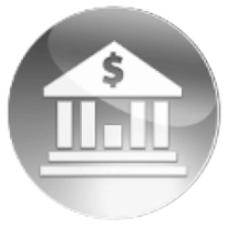 A picture of the bank building icon.