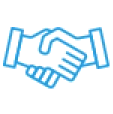 Here's an alt tag for the image: `Partnership handshake icon`